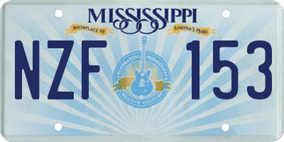 MS license plate NZF153