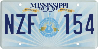 MS license plate NZF154