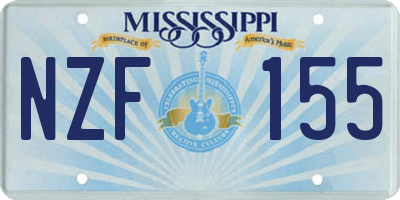 MS license plate NZF155