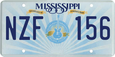 MS license plate NZF156