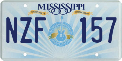 MS license plate NZF157
