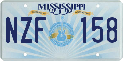 MS license plate NZF158
