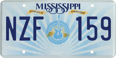 MS license plate NZF159