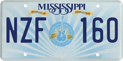MS license plate NZF160