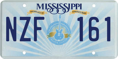 MS license plate NZF161