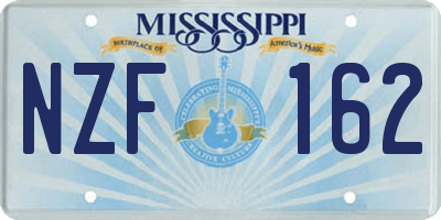 MS license plate NZF162