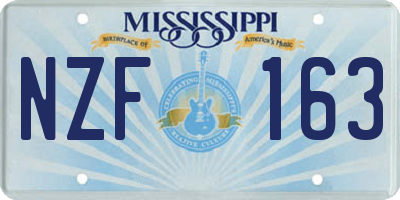 MS license plate NZF163