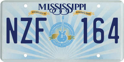 MS license plate NZF164