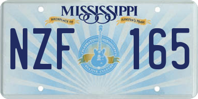 MS license plate NZF165
