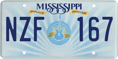 MS license plate NZF167