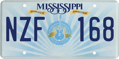 MS license plate NZF168