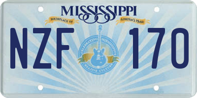MS license plate NZF170