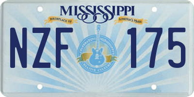 MS license plate NZF175