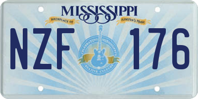 MS license plate NZF176