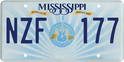MS license plate NZF177