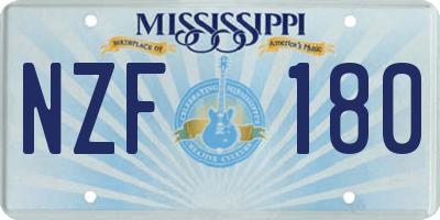 MS license plate NZF180