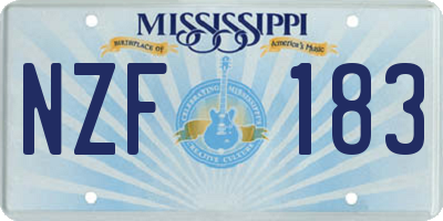 MS license plate NZF183