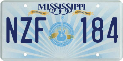 MS license plate NZF184