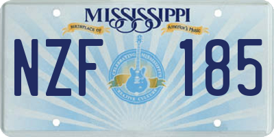 MS license plate NZF185