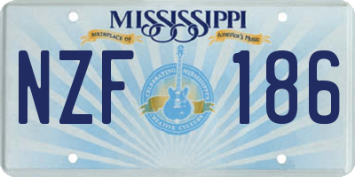 MS license plate NZF186