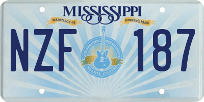 MS license plate NZF187