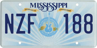 MS license plate NZF188