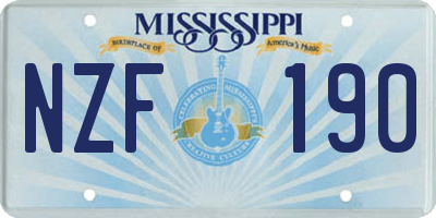 MS license plate NZF190