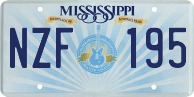 MS license plate NZF195