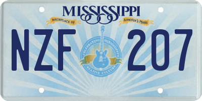 MS license plate NZF207