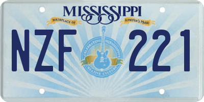 MS license plate NZF221