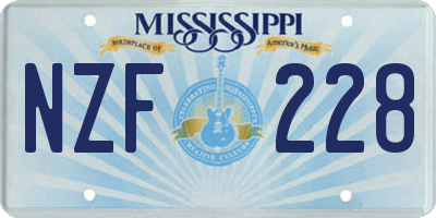 MS license plate NZF228