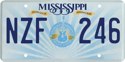 MS license plate NZF246