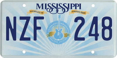 MS license plate NZF248