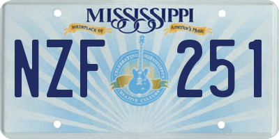 MS license plate NZF251