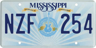 MS license plate NZF254