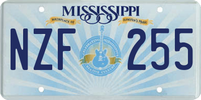 MS license plate NZF255