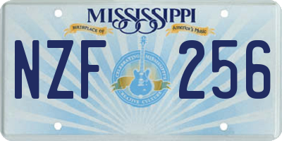 MS license plate NZF256