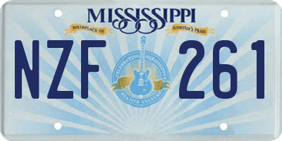 MS license plate NZF261