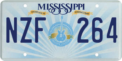 MS license plate NZF264