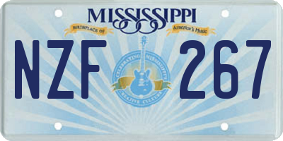 MS license plate NZF267