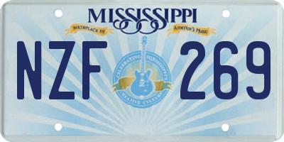 MS license plate NZF269