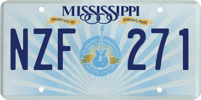 MS license plate NZF271
