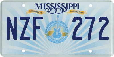 MS license plate NZF272
