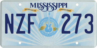 MS license plate NZF273