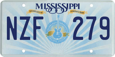 MS license plate NZF279