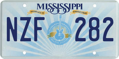 MS license plate NZF282