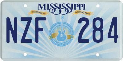 MS license plate NZF284