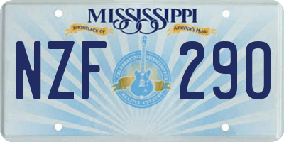 MS license plate NZF290