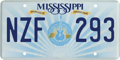 MS license plate NZF293
