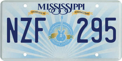 MS license plate NZF295